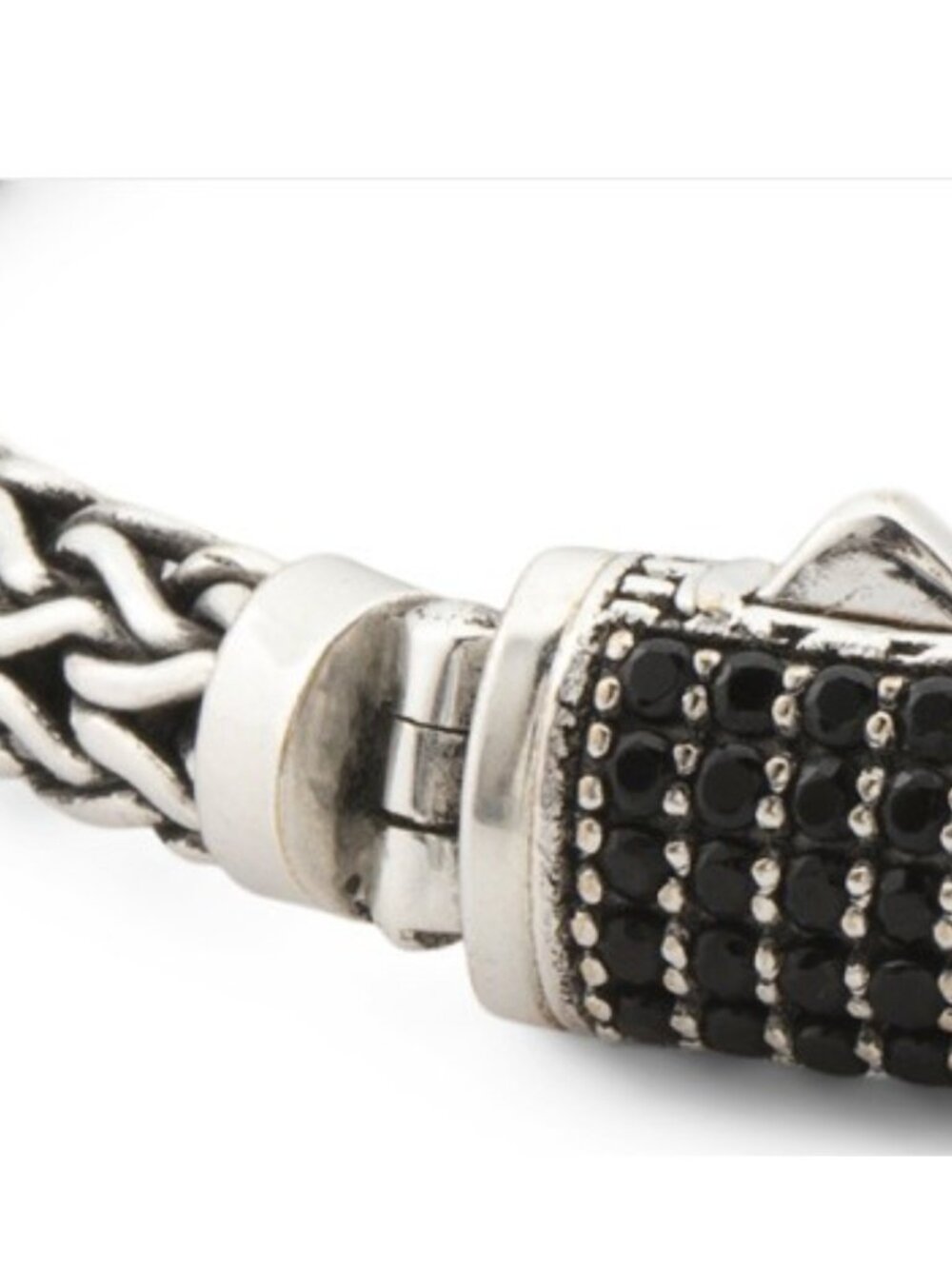 ANNIKA WITT Made In Bali Sterling Silver Plated Black Cubic Zirconia Bracelet - Picture 3 of 3